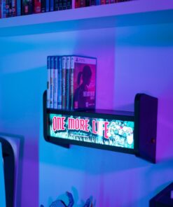 Lámpara Arcade One More Life iluminación gaming retro para escritorio.