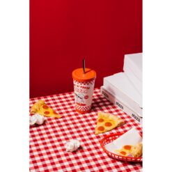 Vaso de Acero Ketnipz diseño Hot N Fresh Pizza merchandising oficial.