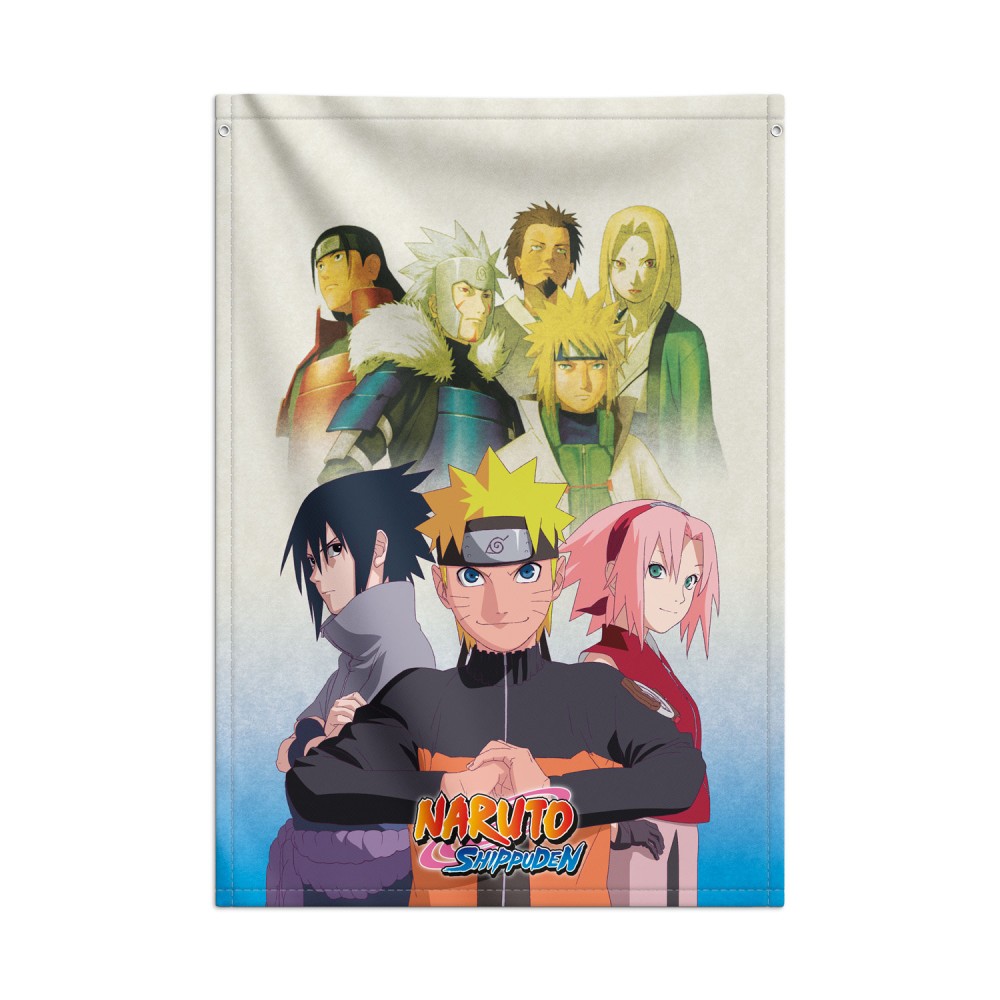 Bandera Naruto Shippuden Generaciones decorativa tela oficial.