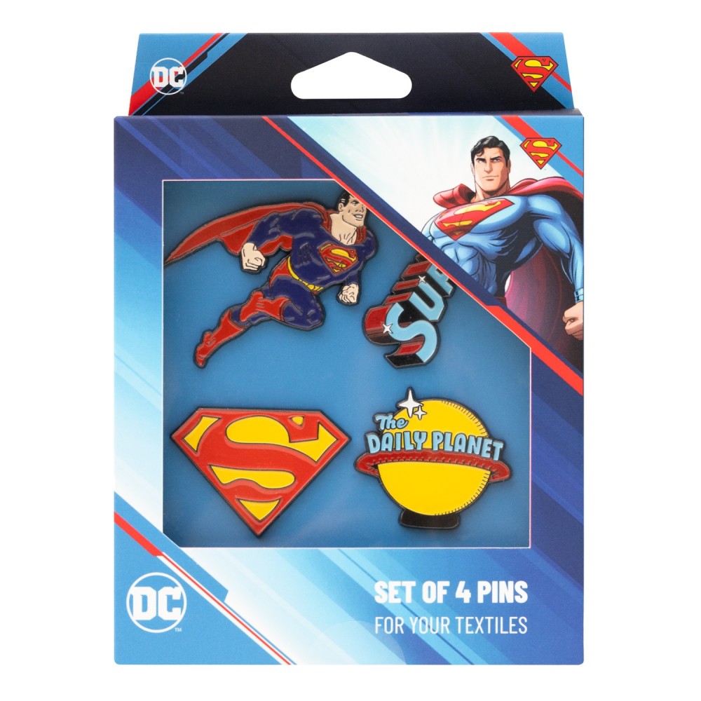 Pins Superman set de 4 insignias DC Comics.