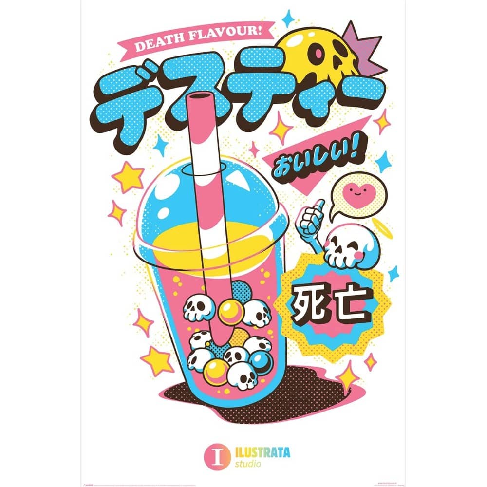 Póster Ilustrata Death Bubble Tea 61x91,5 cm ilustrado.