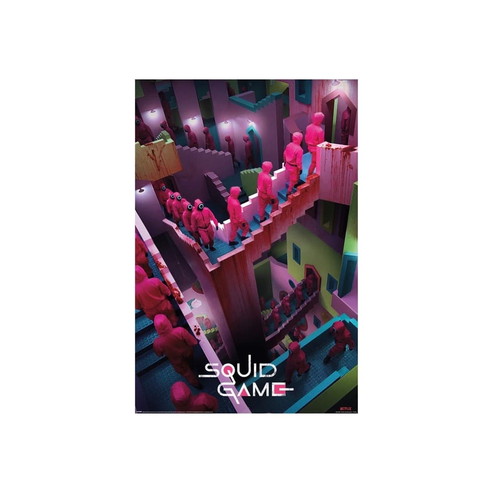 Póster El Juego del Calamar Escaleras 61x91,5 cm oficial.