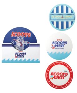 Scoops Ahoy Set 4 Posavasos réplica oficial Stranger Things.
