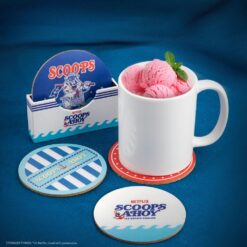 Scoops Ahoy Set 4 Posavasos accesorio decorativo para fans de Stranger Things.