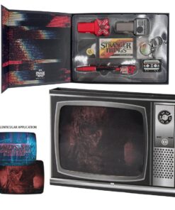 Retro TV Papelería Stranger Things set oficial diseño ochentero.