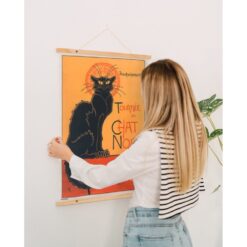 le chat noir decoracion pared madera vintage