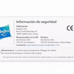 Información de seguridad producto Hasbro normativa UE marcado CE advertencias