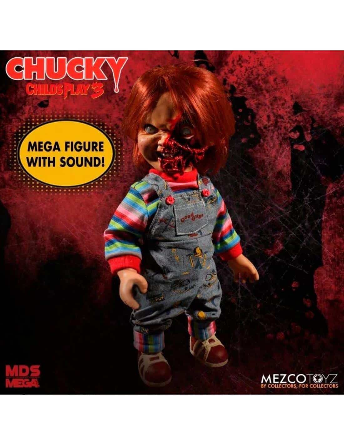 figura chucky pizza face parlante 38 cm mezco toyz terror