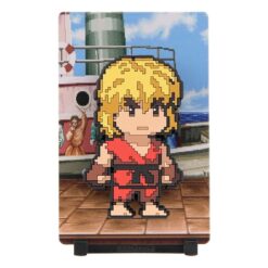 Figura Magnética Ken de Street Fighter 2 FiGGYZ con diseño pixel art inspirado en el clásico videojuego de lucha.