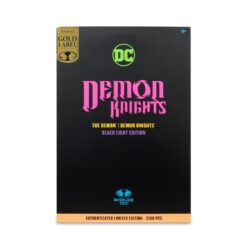 The Demon Black Light figura oficial con diseño fluorescente inspirado en el personaje Etrigan de DC Comics.