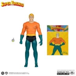 Aquaman Retro Super Friends figura coleccionable oficial ideal para fans de DC Comics y del estilo retro.