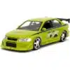 Mitsubishi Lancer Evolution VII 1:24 inspirado en Fast and Furious con acabados detallados para coleccionistas.