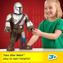 Mandaloriano Imaginext XXL figura de gran tamaño con acabados detallados y diseño resistente.