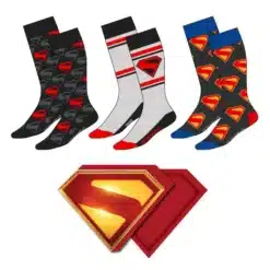 Pack Calcetines Superman con tres diseños oficiales de DC Comics en talla 38/45 para uso diario.