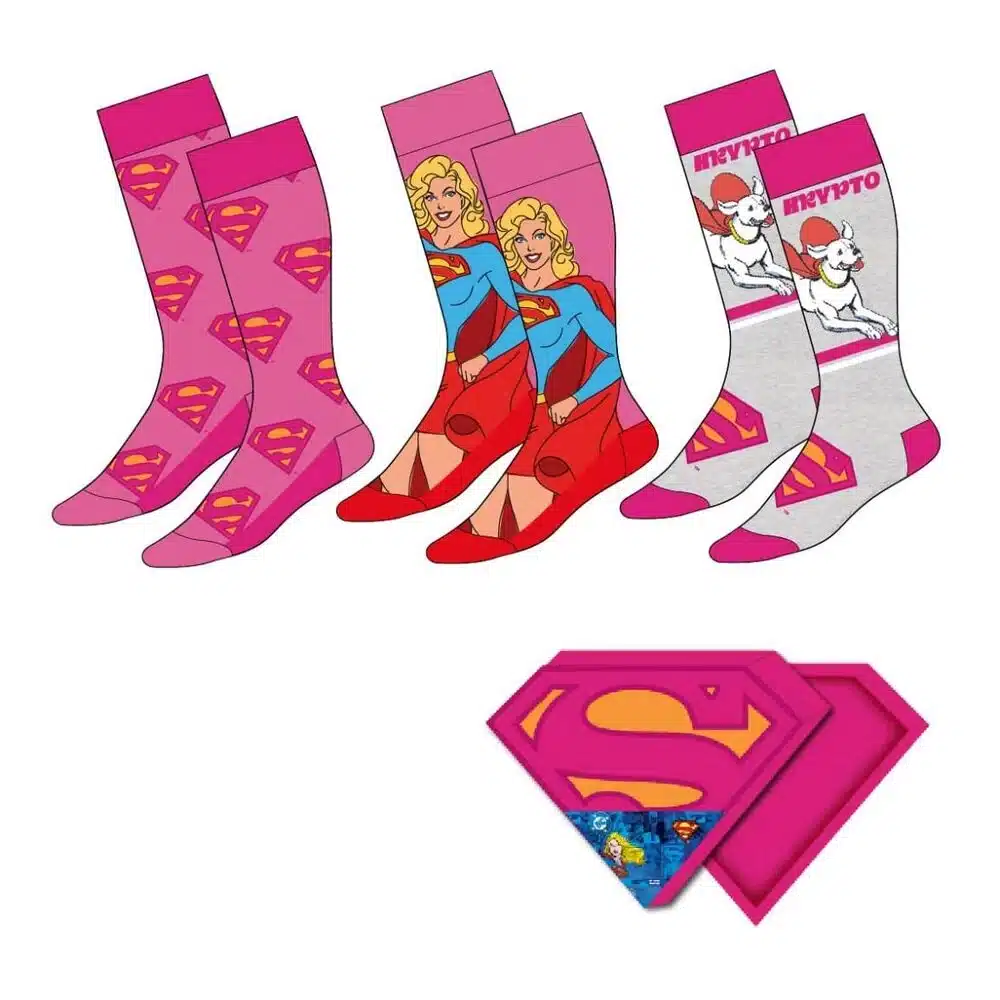 pack 3 pares calcetines dc supergirl talla 38-45 cerda