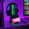 soporte auriculares fortnite con luz rgb paladone