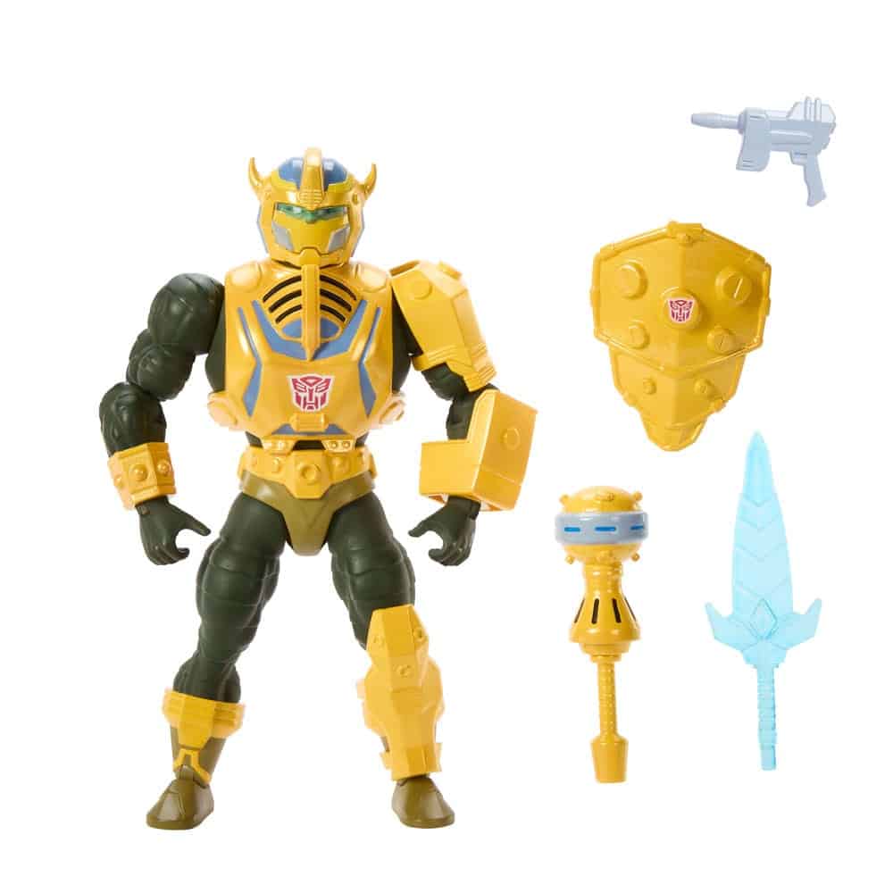 masters of the universe x transformers bumblebee armor man-at-arms 14 cm