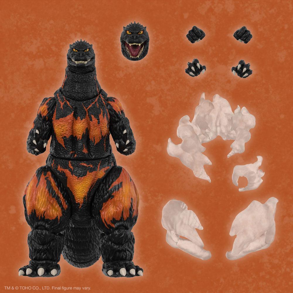 figura burning godzilla 1995 20 cm super7 ultimates
