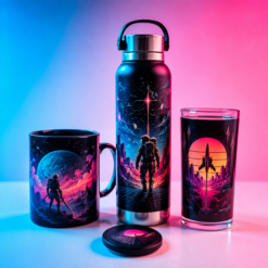 Tazas, vasos y botellas