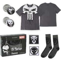 set the punisher marvel camiseta chapas parches calcetines