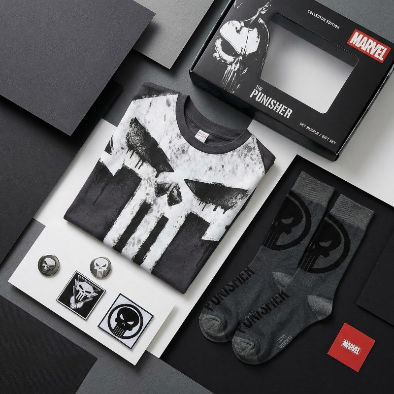 set regalo marvel the punisher camiseta calcetines cerda