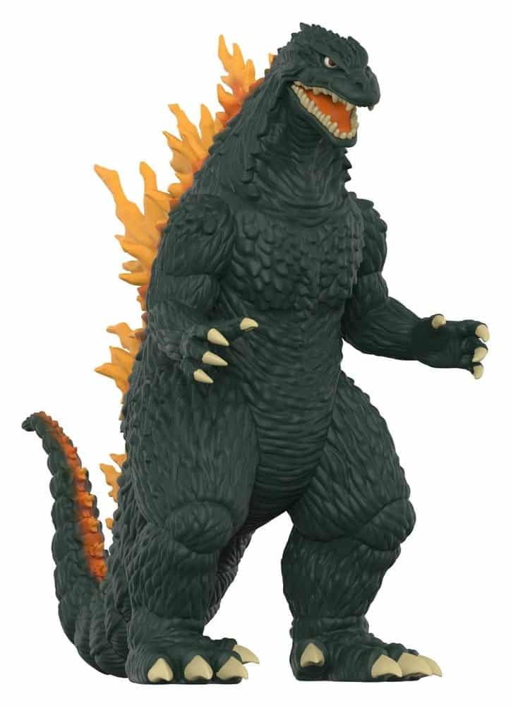Godzilla 2000 Charging Toho ReAction figura Super7 con placas naranjas