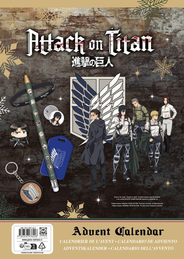 Calendario de Adviento Attack on Titan con sorpresas coleccionables