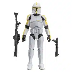 Clone Trooper Commander Vintage Collection con capa y blásteres